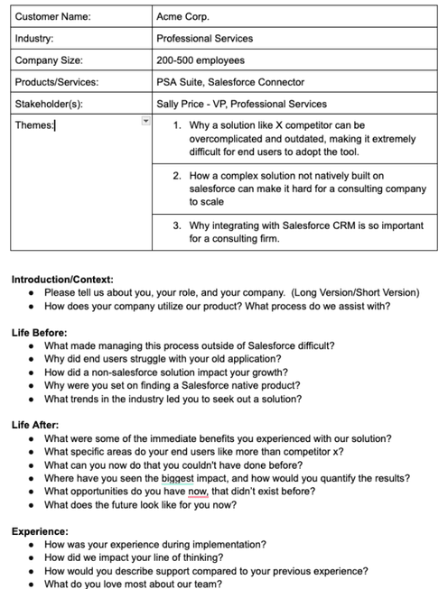 Customer Interview