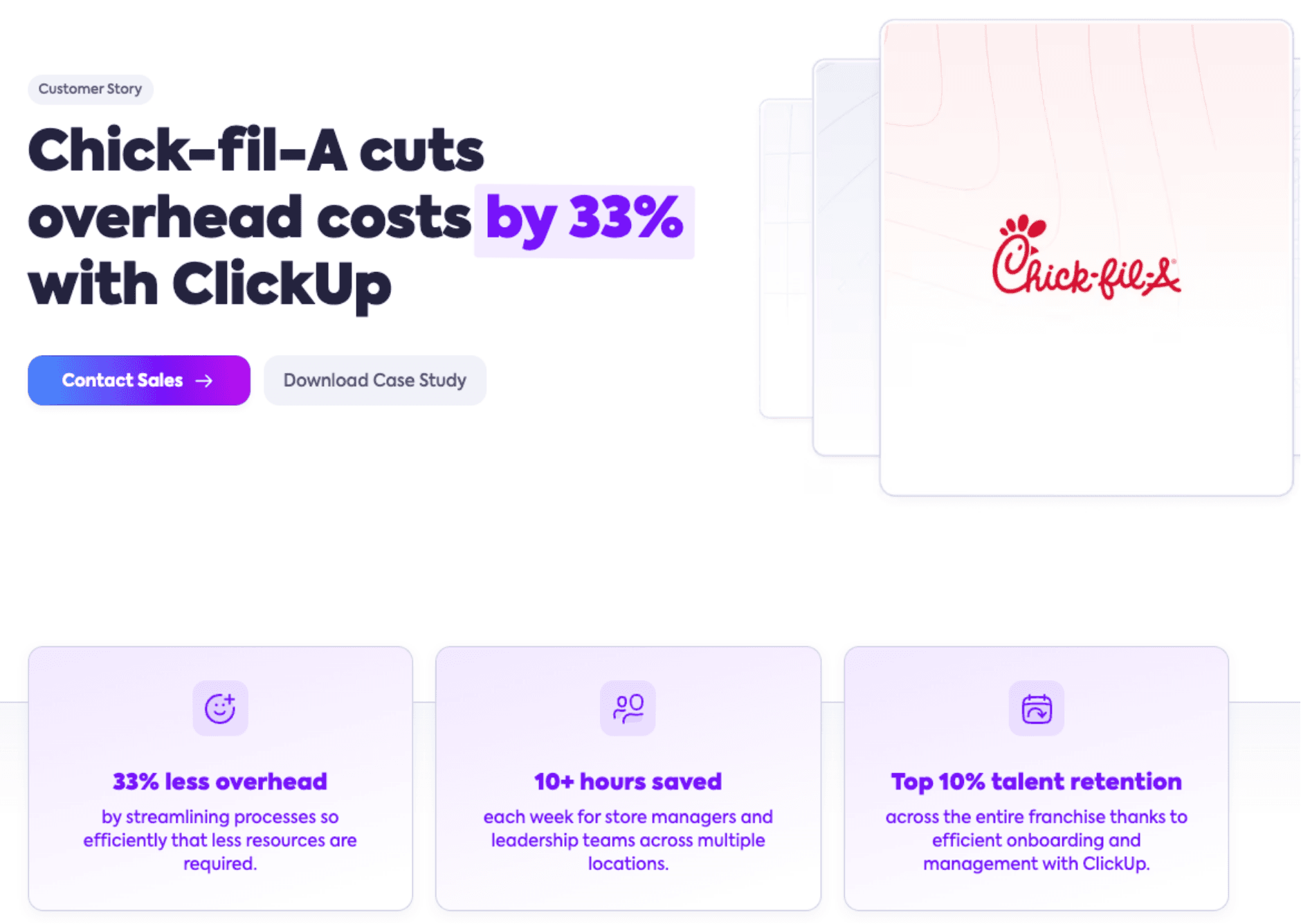 ClickUp and Chick-fil-A B2B SaaS case study example